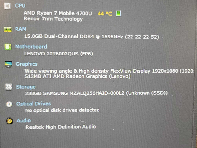 Lenovo ThinkPad E14 Gen 2| Ryzen 7 4700U| 16GB DDR4| 256GB SSD READ β Lap200