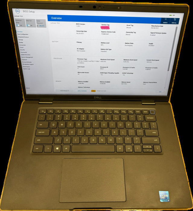 Dell Latitude 7520 i7-1185G7@3GHz 16GB RAM BIOS Locked For Parts/Repair READ!  Lap200