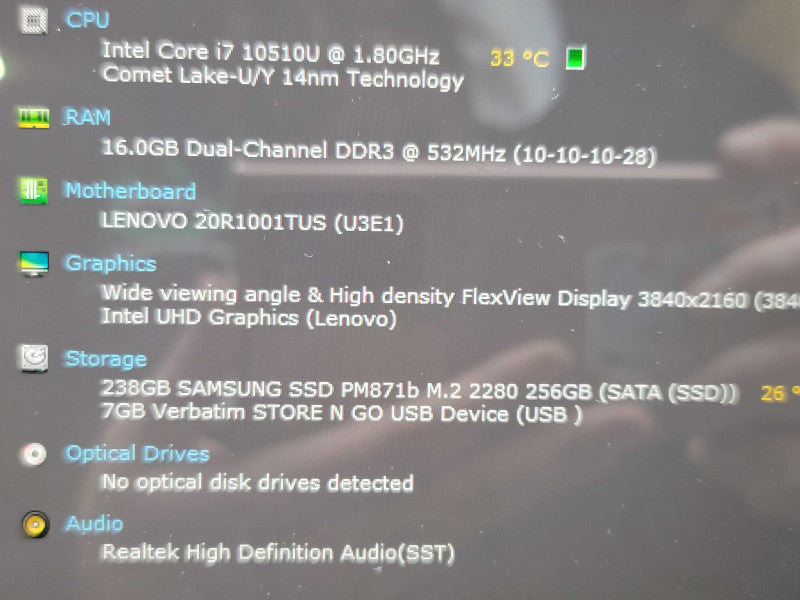 Lenovo ThinkPad X1 Carbon | i7-10510U| 16GB DDR4| 256GB SSD | 4K !  β Lap200