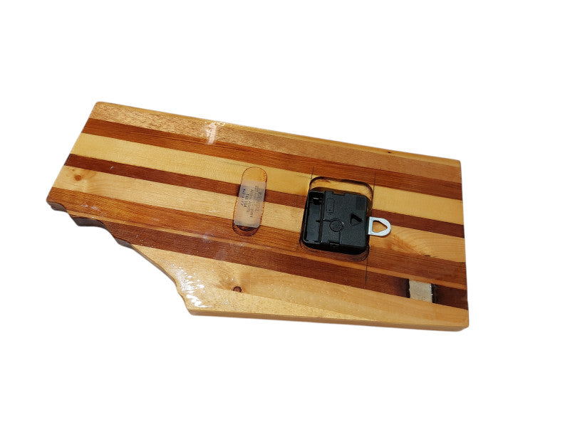 Handmade in Airdrie Alberta , Calgary Stampeders Wooden Wall Clock  =