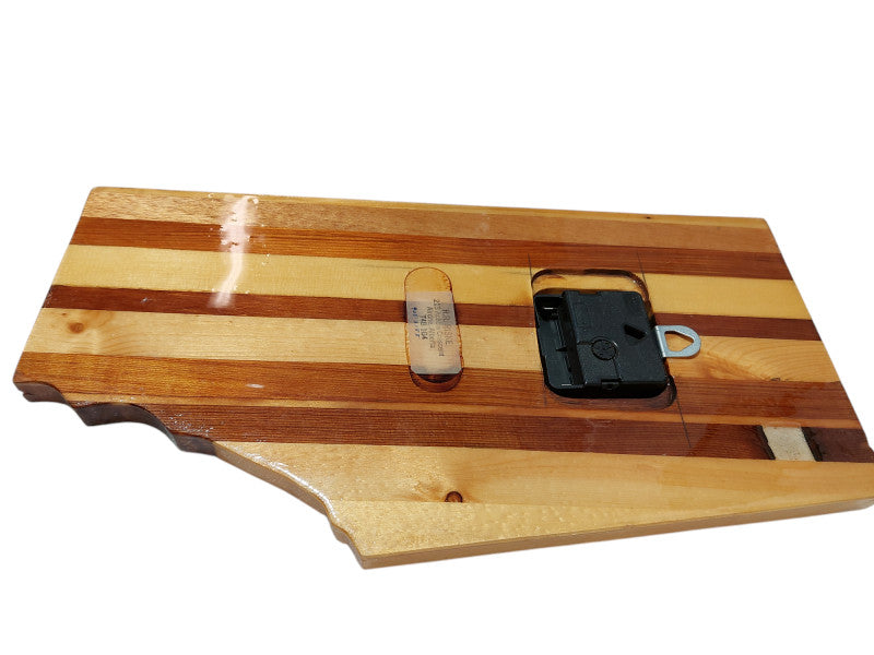 Handmade in Airdrie Alberta , Calgary Stampeders Wooden Wall Clock  =