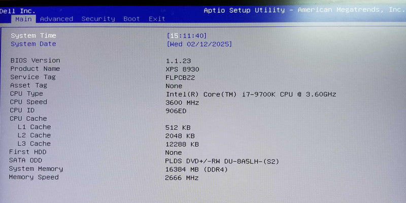 Dell XPS 8930 Tower | Intel i7-9700K CPU @3.60 GHz | 16GB RAM - NO HDD