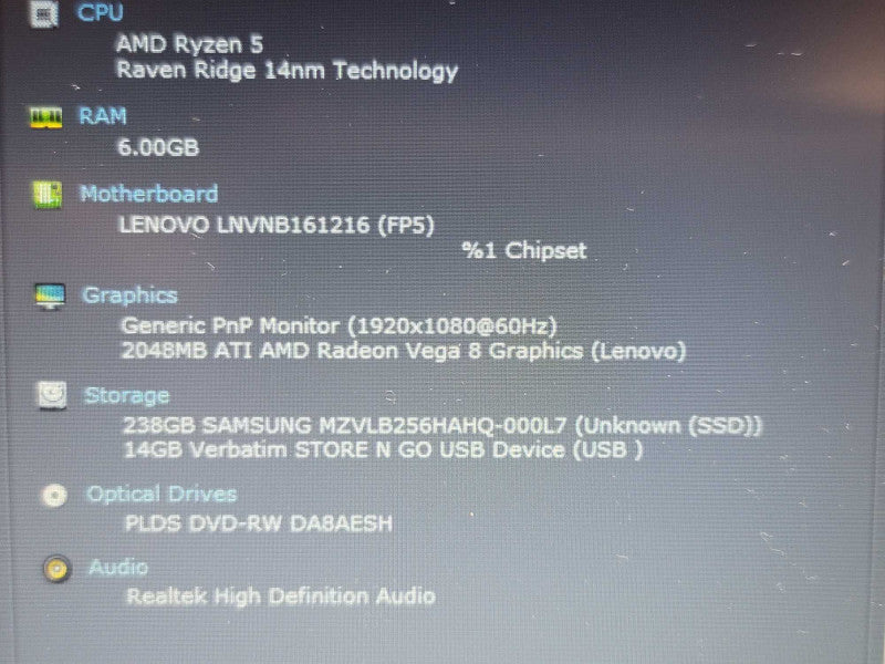 Lenovo IdeaPad L340-15API| Ryzen 5 3500U| 8GB DDR4| 256GB SSD NO BATTERY  β BudLap