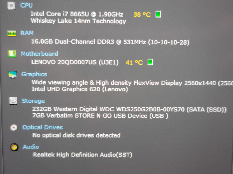 Lenovo ThinkPad X1 Carbon | i7-8665U| 16GB DDR3| 256GB SSD  β Lap200