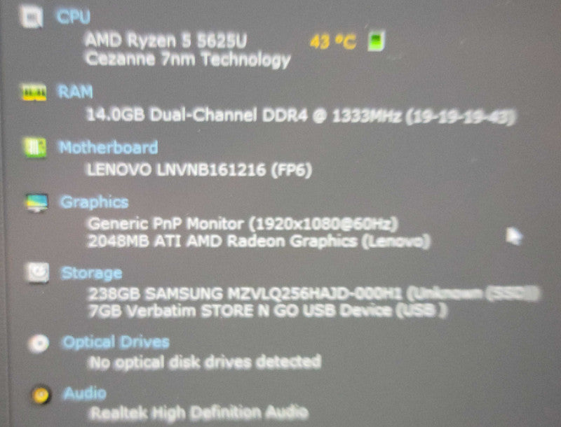 Lenovo IdeaPad 3 15ABA7| Ryzen 5 5625U| 16GB DDR4| 256GB SSD |TOUCH! β Lap200