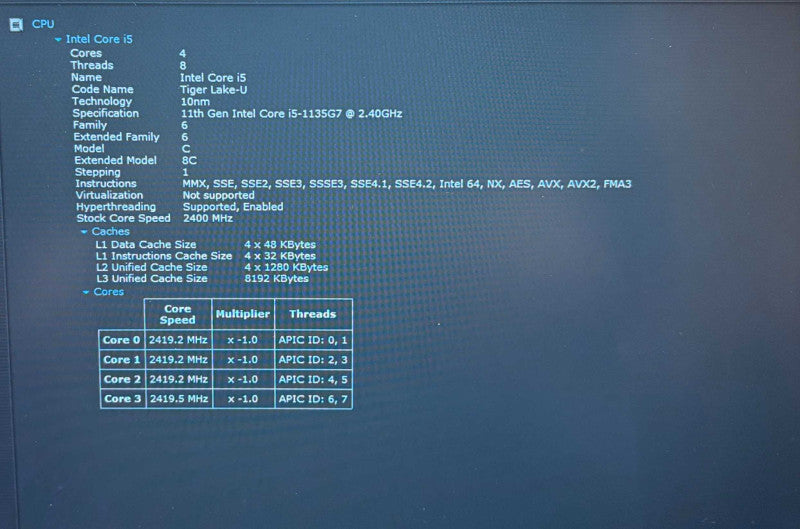 Lenovo ThinkPad T15 Gen 2 Intel Core i5-1135G7@2.4GHz 16GB DDR4 RAM 256GB SSD  Lap200