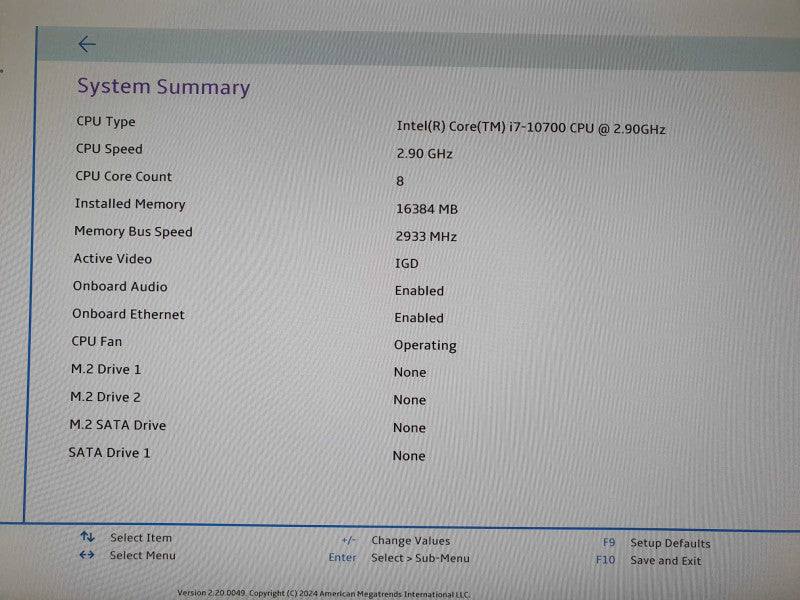 Lenovo ThinkCentre M90q USFF, i7-10700 @ 2.9GHz, 16GB DDR4, No HDD/OS