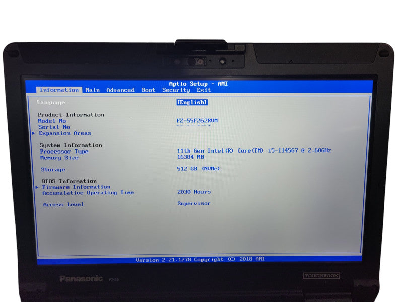 Panasonic Toughbook FZ-55 Touch | i5-1145G7, 16GB DDR4,  512GB NVMe 2030 Hours  ! Lap200