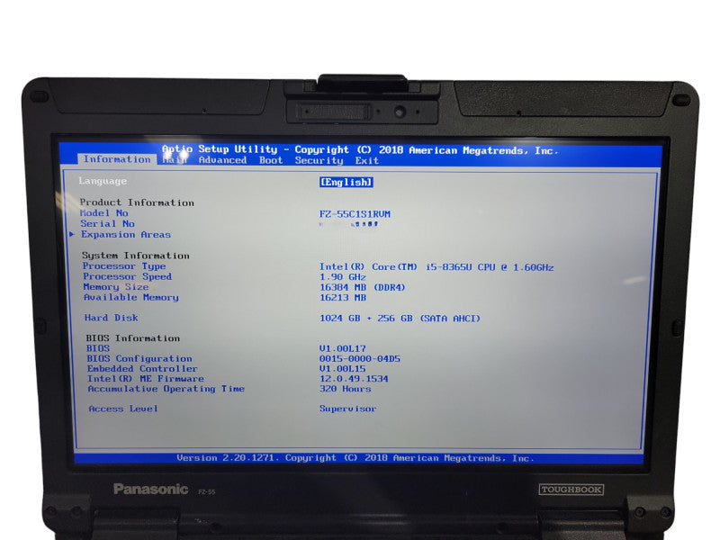 Panasonic Toughbook FZ-55, i5-8365U, 16GB RAM, 1TB+256GB, 320 Hours Q! Lap200