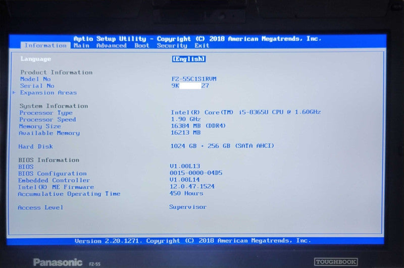 Panasonic Toughbook FZ-55 Touch Core i5-8365U, 16GB DDR4, 1TB + 256GB SSD SEE Q_ Lap200