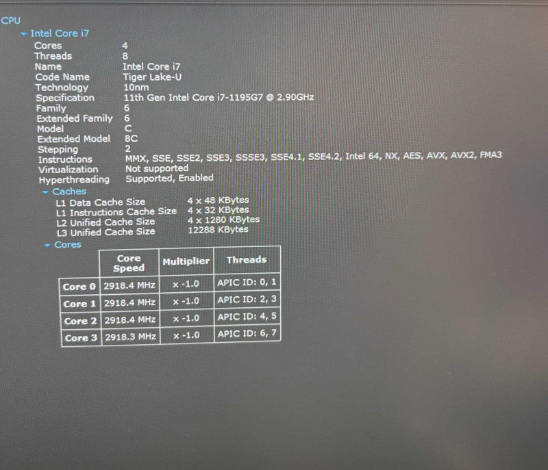 Dell XPS 13 9310 i7-1195G7 32GB RAM 256GB SSD No Power Adapter  Lap200