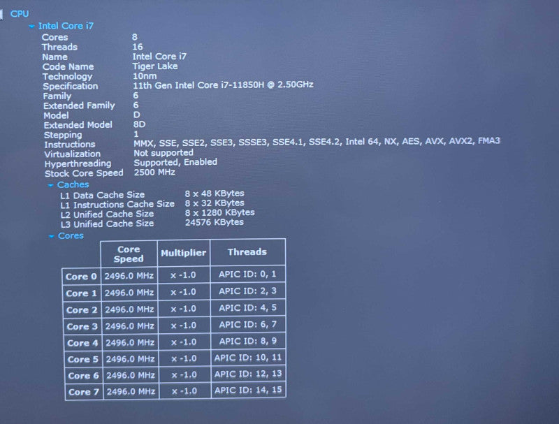 Dell Precision 5560 4K TOUCH i7-11850H QUADRO T1200 16GB RAM 256SSD No AC Adapter  Lap200