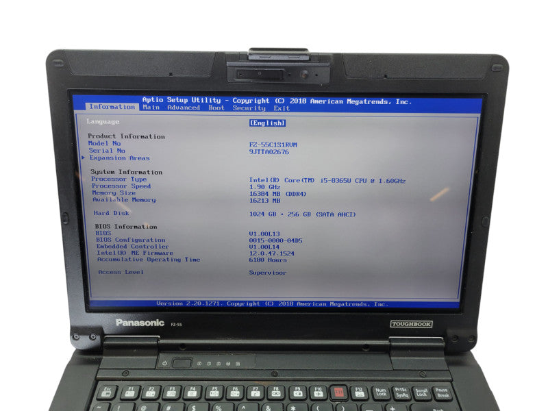 PANASONIC ToughBook FZ-55 - Core i5-8365U 16GB RAM 1TB + 256GB 6180HRS Q% Lap200