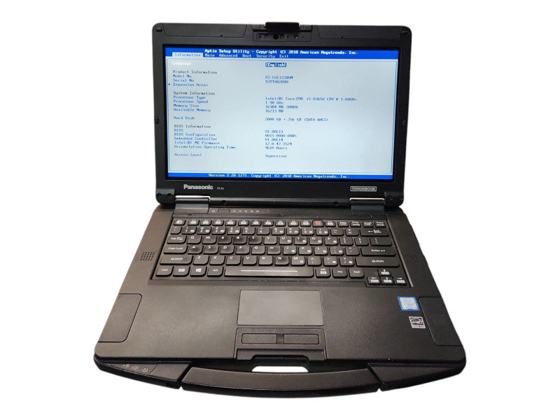 Panasonic Toughbook FZ-55, i5-8365U, 16GB RAM, 2TB+256GB, 9610 Hours  Lap200