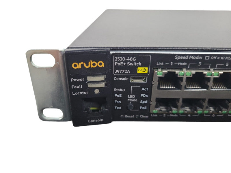 ARUBA J9772A 2530-48G PoE+ 48 PORT ETHERNET SWITCH W/ RACK EARS !