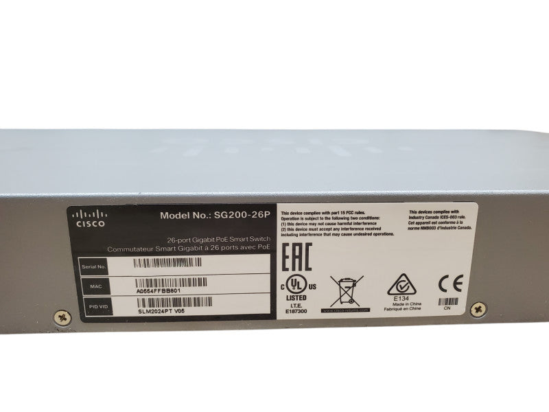 Cisco SG200-26P 26-Port Gigabit PoE Smart Switch