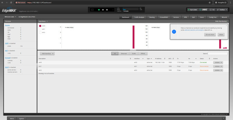 Ubiquiti EdgeRouter LITE (ERLite-3)