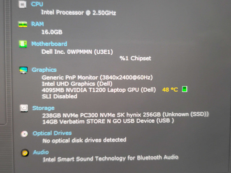 Dell Precision 5560 i7-11850H 16GB DDR4 NVIDIA T1200 256GB SSD 4K TOUCH SCREE β Lap200