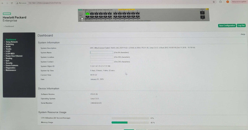 HPE OfficeConnect 1920S 24G 2SFP POE+ 370W JL385A Switch _