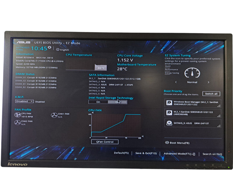Custom PC Asus B250M-A w/ i7-7700K 4.2GHz, 32GB DDR4, 512GB NVMe, RM1000x
