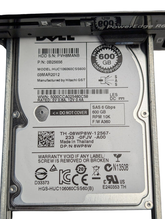 DELL PowerEdge R620 1U Loaded 2x Intel Xeon E-2680 v2 128GB RAM 8x 600GB SAS  -