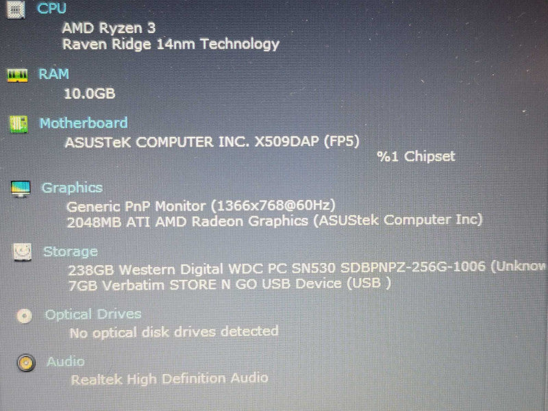 ASUS VivoBook M509DA Ryzen 3 3250U 12GB RAM 256GB SSD No Adapter  β BudLap