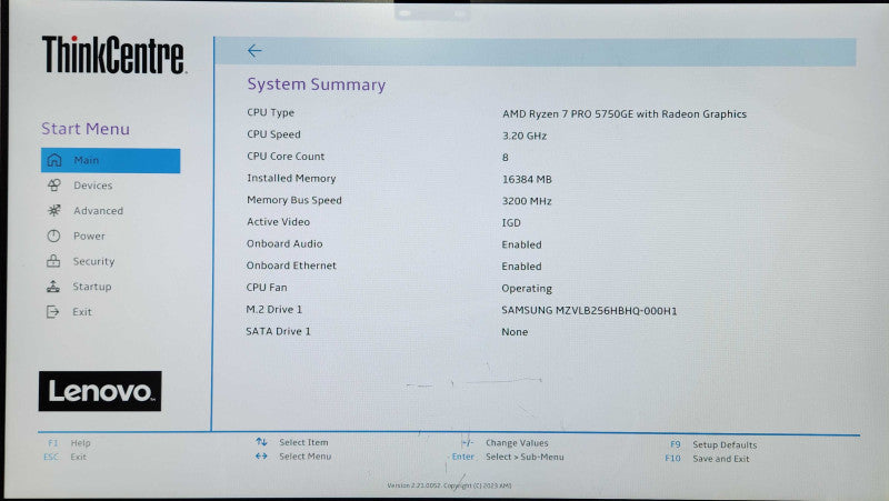 Lenovo M75q Gen 2, Ryzen 7 Pro 5750GE 3.20GHZ, 16GB DDR4, 256GB NVMe, WiFi