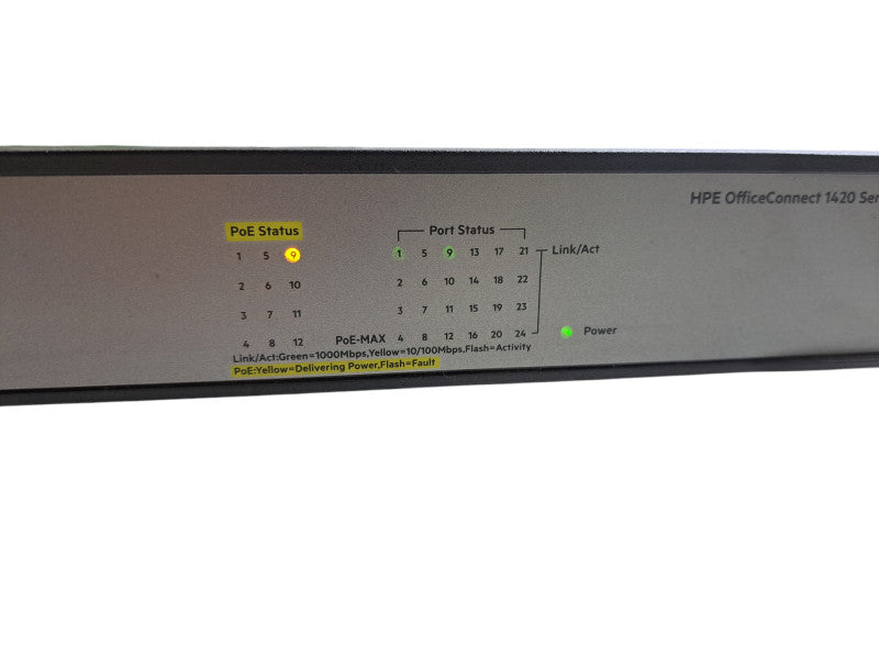 HPE OfficeConnect 1420 24G PoE+ JL019A | 24-Port Gigabit, 12-Port PoE+ Switch