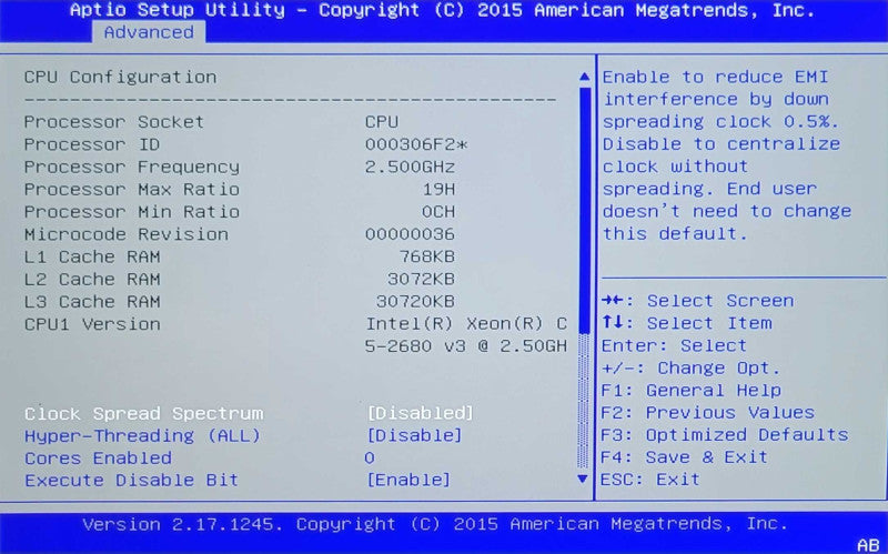 Supermicro X10SRW-F 1U, Xeon E5-2680v3 2.50GHz, 32GB DDR4, 2x PSU, 4x 3.5" Ba _