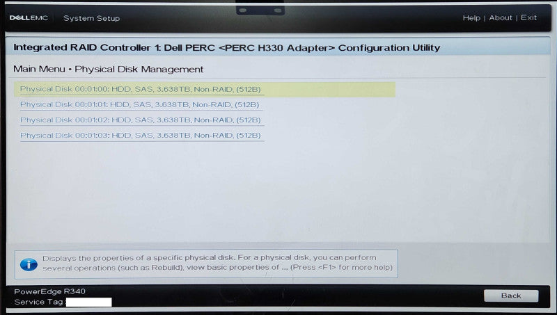 Dell PE R340 1U 4x3.5", 1x Xeon E-2124 3.30GHz, 32GB DDR4, 4x4TB SAS, H330