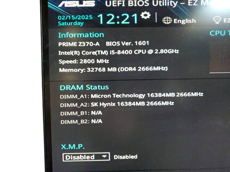 Custom Desktop Asus Prime Z370-A  I5-8400 2.80GHz 32GB Ram No HDD