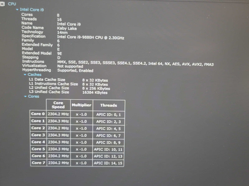 Lenovo ThinkPad X1 Extreme i9-9880H 32GB DDR4 GTX 1650 MaxQ 256GB M.2 READ!! β Lap200