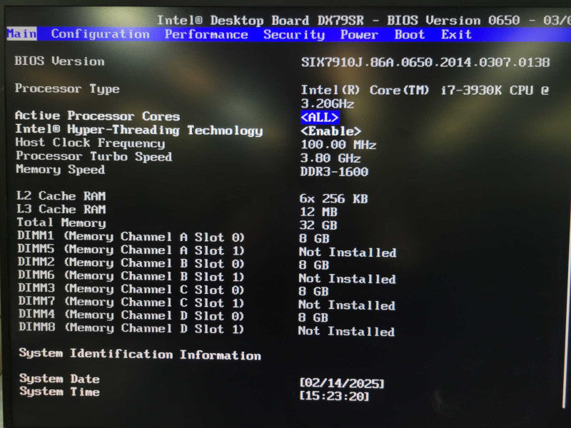 Intel Core i7-3930K Intel DX79SR 32GB DDR3 + I/O Plate %