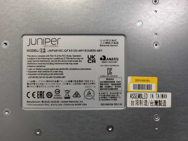 Juniper Ex4650 48-Ports SFP+ Ethernet Switch EX4650-48Y-AFO  Q_