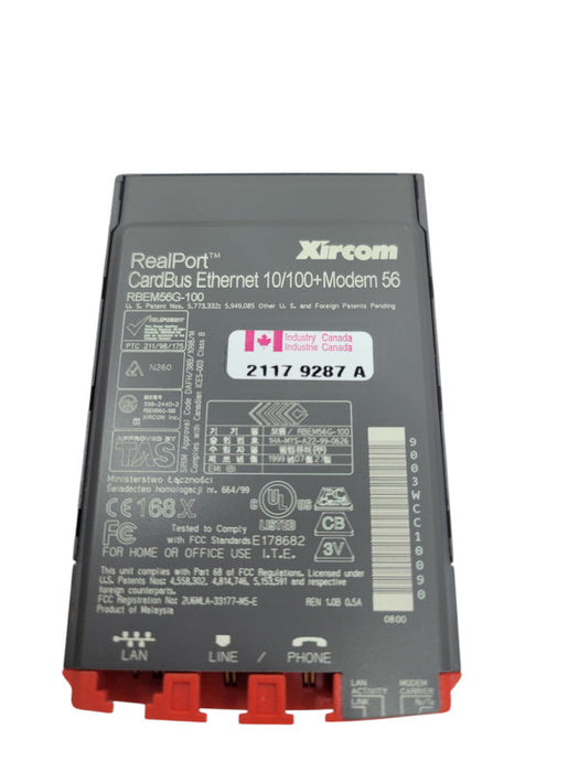 Xircom REM56G-100 RealPort CardBus Ethernet 10/100+Modem 56 %