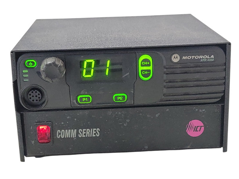 Motorola xpr 4350 two way radio w/ ICT12012-10A Power supply, READ _