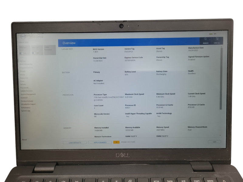 Dell Latitude 3420  i5-1135G7@2.4GHz 16GB RAM 256GB SSD ! Lap200