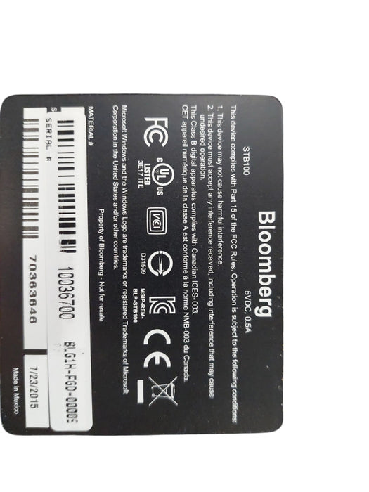 Bloomberg STB100 Wired USB Black Financial Stock Trading Keyboard =