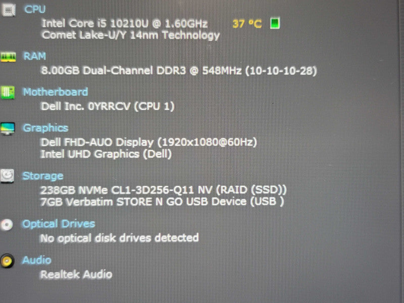 Dell XPS 13 9300 i5-10210U 8GB RAM 256GB SSD  β Lap200