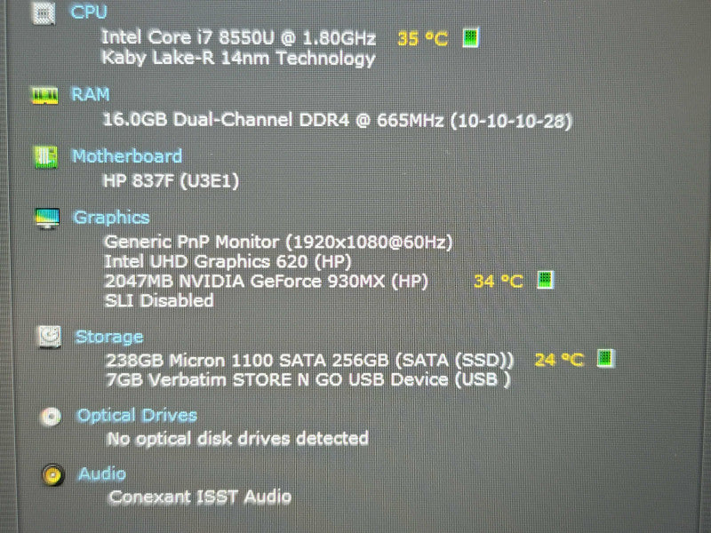 HP ProBook 470 G5 i7 8550U 16GB DDR4 GeForce 930MX 256GB SSD  β BudLap