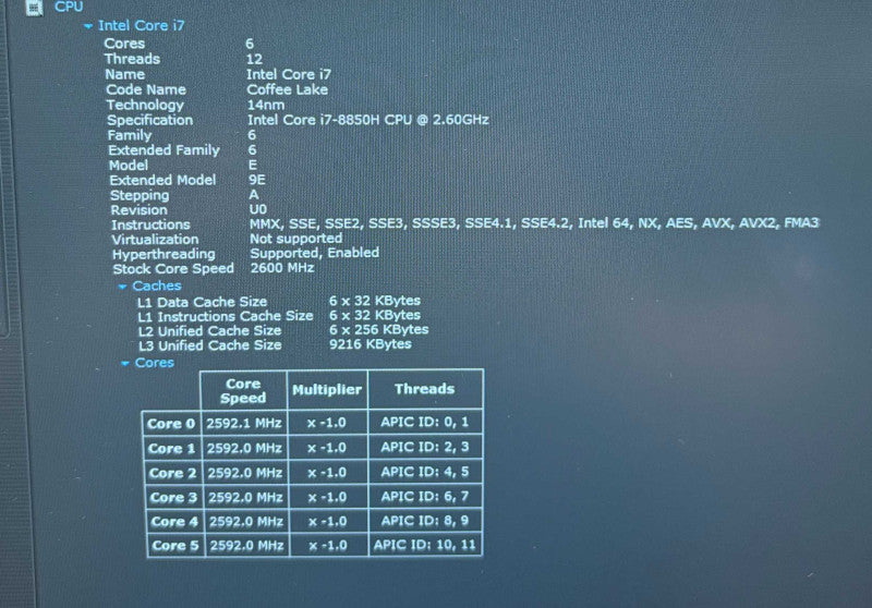 Lenovo ThinkPad P52 i7-8850H@2.6GHz QUADRO P1000 4GB GPU 32GB RAM 256GB SSD  Lap200