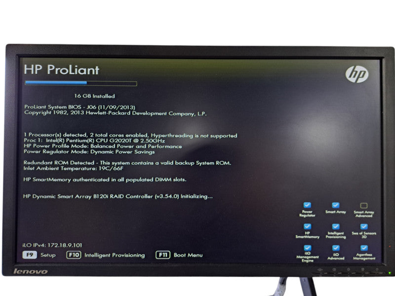 HP ProLiant MicroServer Gen8 | Pentium G2020T @2.50GHz, 16GB Ram, B120i RAID