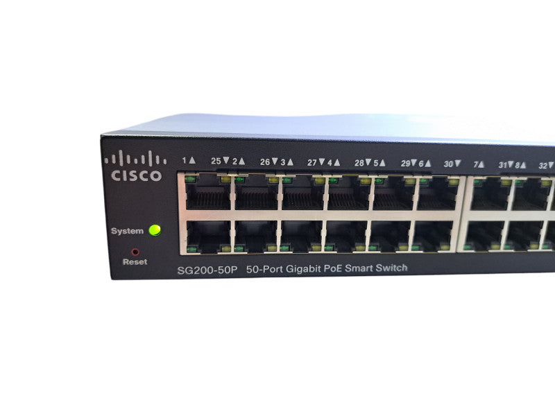 Cisco SG200-50P | 50-Port Gigabit PoE Smart Network Switch | 2x SFP