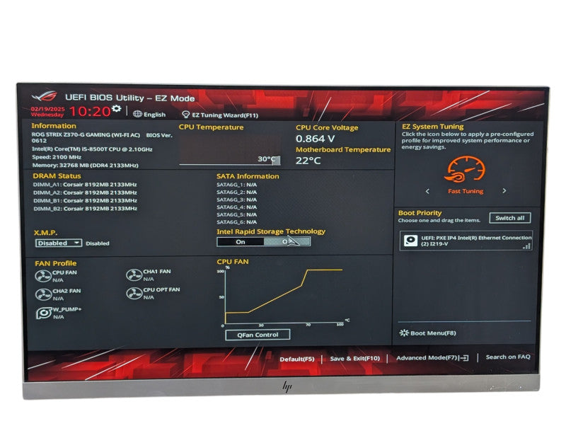 ASUS ROG STRIX Z370-G GAMING Wi-FI AC Intel i5-8500T @ 2.1GHz 32GB RAM -