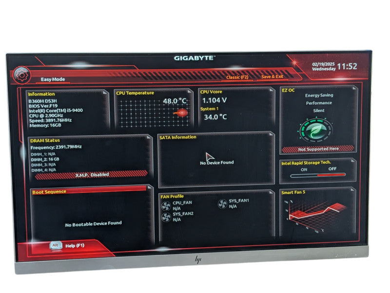 GIGABYTE B360M DS3H Intel Core i5-9400 16GB RAM Motherboard Combo  -