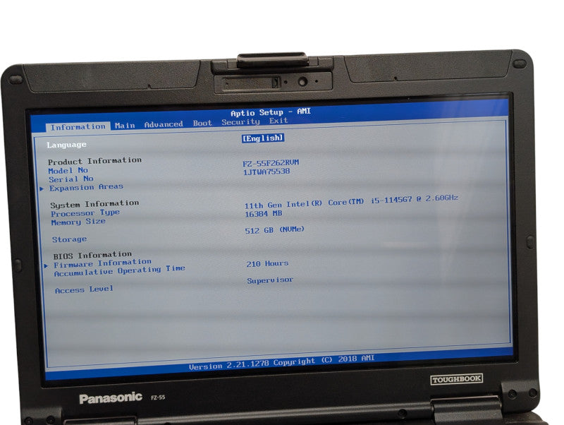 Panasonic ToughBook FZ-55 MK2 FZ-55F262RVM Intel i5-1145G7 16GB RAM 512GB  - Lap200