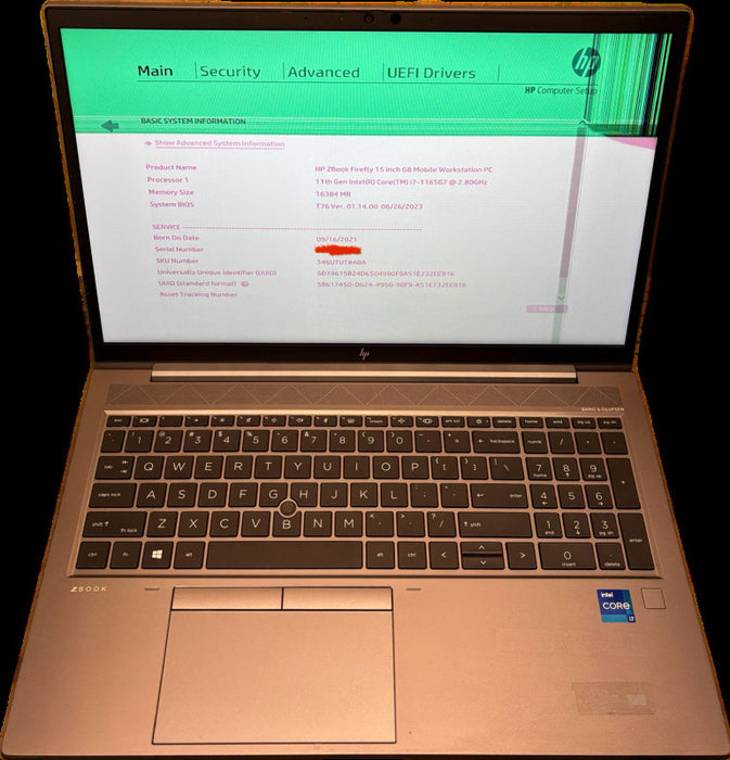 HP ZBook Firefly 15 i7-1165G7 Damaged LCD For Parts/Repair READ!  Lap200