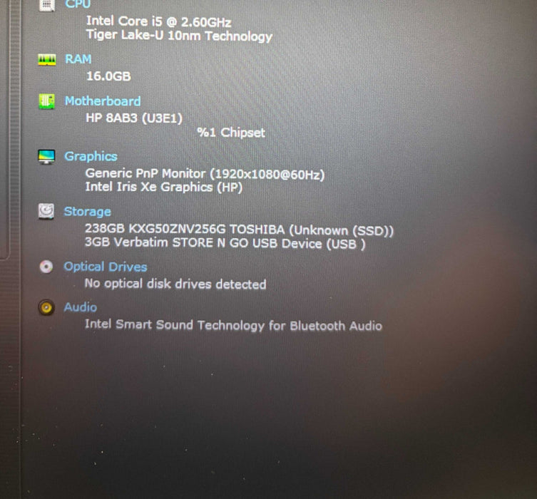 HP EliteBook 840 G8 i5-1145G7@2.6GHz 16GB DDR4 RAM 256GB SSD READ! Q Lap200