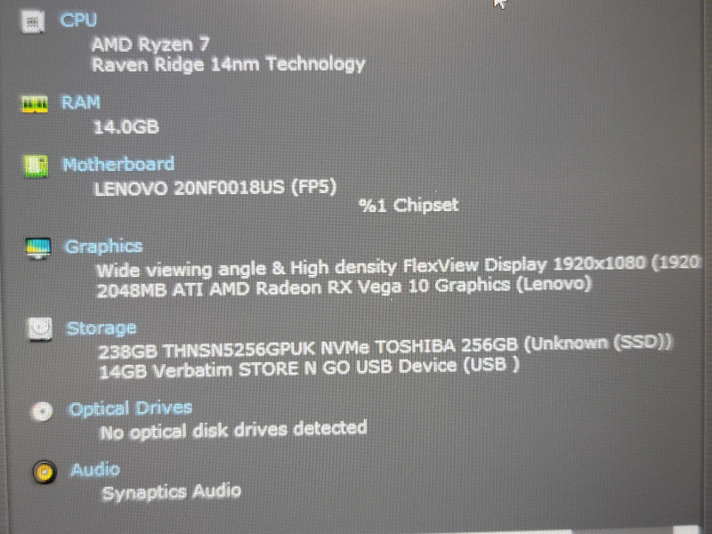 Lenovo ThinkPad E595 Ryzen 7 3700U 16GB DDR4 256GB SSD  Qβ Lap200