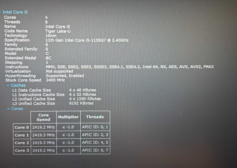 HP EliteBook 840 G8 i5-1135G7 16GB RAM 256GB SSD Q Lap200